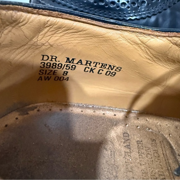 Dr Martens 3989 Brogue Yellow Stitch Smooth Leather Black Loafers main image 4